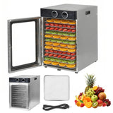 Food Dehydrator 12 Stainless Steel Trays Dehydrator Machine 1200W with Digital Timer