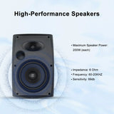 Herdio 4PCS 6.5'' 800W Passive Outdoor Speakers Wired Waterproof 2-Way Wall Mounte