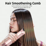 6-in-1 hot air comb for quick drying, straightening, curling, and voluminous styling - portable