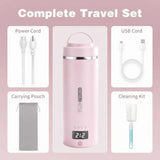 Portable Travel Electric Kettle with Plug-in Boiling and Keeps Warm via USB