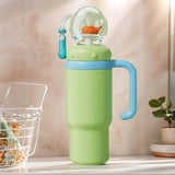 24oz Stainless Steel Whale Fountain Tumbler with Handle Whale Water Cups