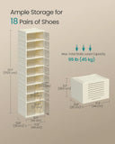 SONGMICS Foldble Shoe Storage Organizer For Closet  With Magnetic Door