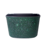Red Sparkling Rhinestone Hanging Car Trash Bin For Vehicle Interior Storage Organizer