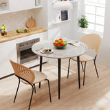 32" Sintered Stone Dining Table Round Reception Coffee Table for 2-4 Person