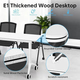 Portable Folding Conference Table on Wheels with Edge Lip - Ideal for Meetings
