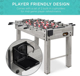 48in Foosball Table for Kids and Adults with 2 Balls, 2 Cup Holders