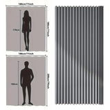 Foldable Magnetic Shower Curtain Waterproof Bathroom Curtain with 14 Hooks Modern
