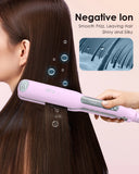 Flat Iron - Fast Heating Ceramic Hair Straightener with 1.4" Wide Floating Board,