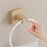 Wooden Toilet Towel Rack Wall-mounted Self-adhesive Paper Holder Roll MD DC PRINT