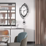 Design Nordic Silent Circular Pendulum Hanging Wall Clock Living Room Decoration
