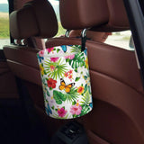 Leopard Print Collapsible Car Trash Bin With Strap – Leakproof Multipurpose Automotive Waste Container