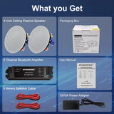 STUDIOFINIX 4 Inch Bluetooth Ceiling Speakers, 160W 2-Way, Wired Surround Sound, Flush Mount,