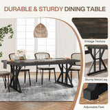 Tribesigns Dining Table for 6 People, 70.8-Inch Rectangular Wood Dining Table