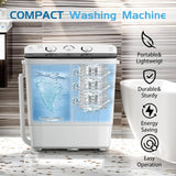 Portable Twin Tub Washing Machine for Dorms, Apartment - Comes with Drying Rack
