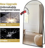 Arched Full Length Floor Mirror 76x34 Inch Wall Or Leaning Standing