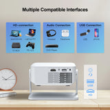 HD Video Smart Projector Outdoor w/ HDMI USB Wireless Connection for Home