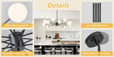 8/12/16 Light Sputnik Chandelier Mid Century Modern Chandelier Height Adjustable