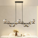 11-Light Linear Chandelier Bubble Chandelier Height Adjustable Chandeliers for Dining