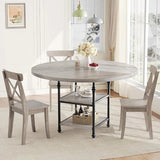 Round Dining Table for 4, Kitchen Dining Room Circle Dinner Pedestal Table