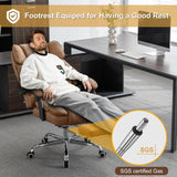 Heated Kneading Massage Executive Office Chair 90-135° Reclining Footrest