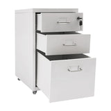 3 -Tiers  Vertical File Cabinet Metal Mobile File Cabinet with Lock
