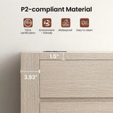 6 Drawer Dresser for Bedroom, 55 Modern White Oak Chest of Drawers