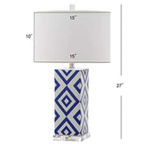 27-in Light Blue Bedroom Living Room Office Desk Nightstand Table Lamp