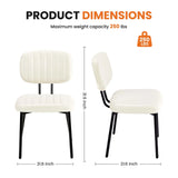 JHK Faux Leather Modern Dining Chairs Set of 2 Ergonomic Lumbar Support Foam Sponge Cushion Seat and Metal