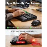 Wireless Keyboard and Mouse Combo, MA41 30dB Quiet Ergonomic Wave Keyboard Set