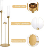 10pcs 3 Arm Gold Candelabra for Table 34in Tall Metal Candlestick Holder