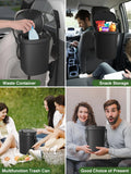 1.9 Gallon Flexible Silicone Car Trash Can With Secure Lid And Adjustable Strap, Compact Hanging Waste Bin For Vehicles