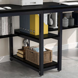 Tribesigns Two Person Desk with Bookshelf, 78.7 Computer Office Double Desk