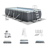 18 ft x 9 ft 52 in Rectangular Above Ground Pool Set with Steel Frame