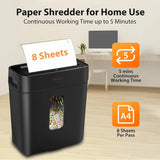 8-Sheet Cross-Cut Paper Shredder for Home Office