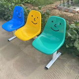 Three-person transparent plastic row chair Square waiting  Hospital bench
