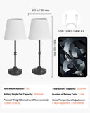 SucceBuy Cordless Table Lamp 5200mAh Built-in Rechargeable Battery Desk Lamp
