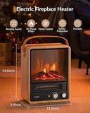 Shinic 1500W Electric Fireplace Heater with Realistic Flame for Home, Office