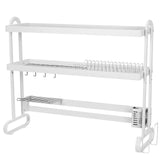 Over Sink Dish Drying Rack with Utensil Holder Household Dishes Strainers