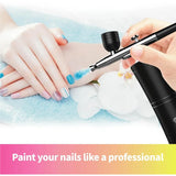Cordless Rechargeable Airbrush Kit with 160KPA Compressor for Barbers Model