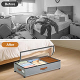 2-Pack Underbed Storage Containers Foldable W/ Wheels for Clothes Shoes
