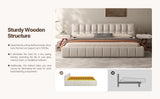 Queen Size Platform Bed with 38.5-inch High Extra-Thick Soft Headboard