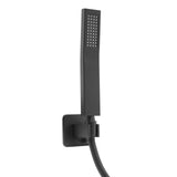 Matte Black Hand Held Shower Head With Wall Connector