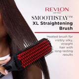 REVLON SmoothStay XL Hair Straightener - Heated Straightening Brush for Silky Straight Long-Lasting