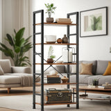Book Shelf, 5 Tier/6 Tier/ Bookcase, Modern Tall Bookshelf Corner Storage Organizer for Garage Kit, CDs, Movies