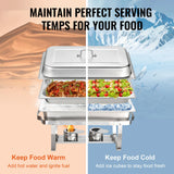 SucceBuy 8QT Rectangle Chafing Dish 2/4/6 Packs w/ Full Size Pans Buffet Catering Warmer