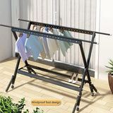 Collapsible Portable Clothes Drying Rack with 360-Degree Swivel Wheels
