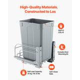 SucceBuy Pullout Trash Can for Kitchen Cabinets w/Heavy Duty Metal Soft Close Sliding System