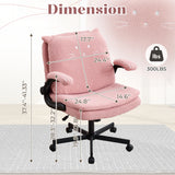 TCGBKAF Pink Criss Cross Chair with Wheels&Flip-Up Arms