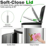 Slim Stainless Steel Step Pedal Trash Can With Odor Control Filter For Bathroom