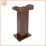 Wooden Lectern Podium Speaker Stand w/ Lockable Wheels| Modern Reception Desk| Speech